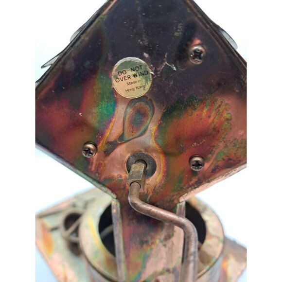 Copper Tin 3D Sculpture Music Box Wishing Well Buckets Wheelbarrow Hong Kong VTG - Picture 5 of 9